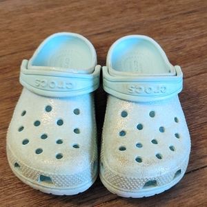 Crocs blue glitter girls sz 10c